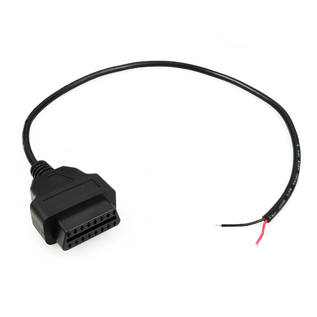 Rearmaster Power and Ground wire to OBD Female Adaptor Cable for GPS Tracker and Automotive Diagnostic Devices