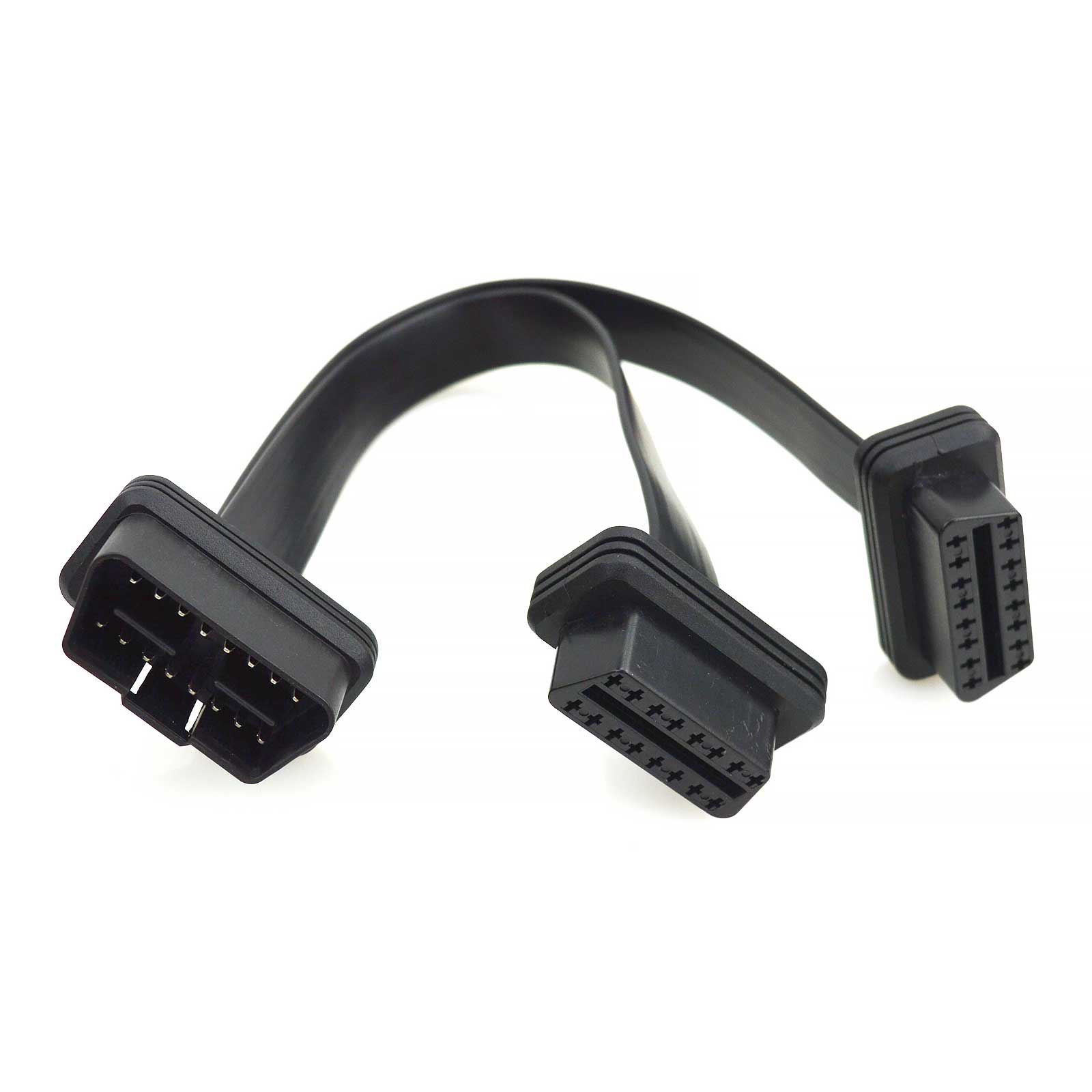 Rearmaster J1962 OBD2 Y Cable Adaptor 1 Male to 2 Female Flat Type