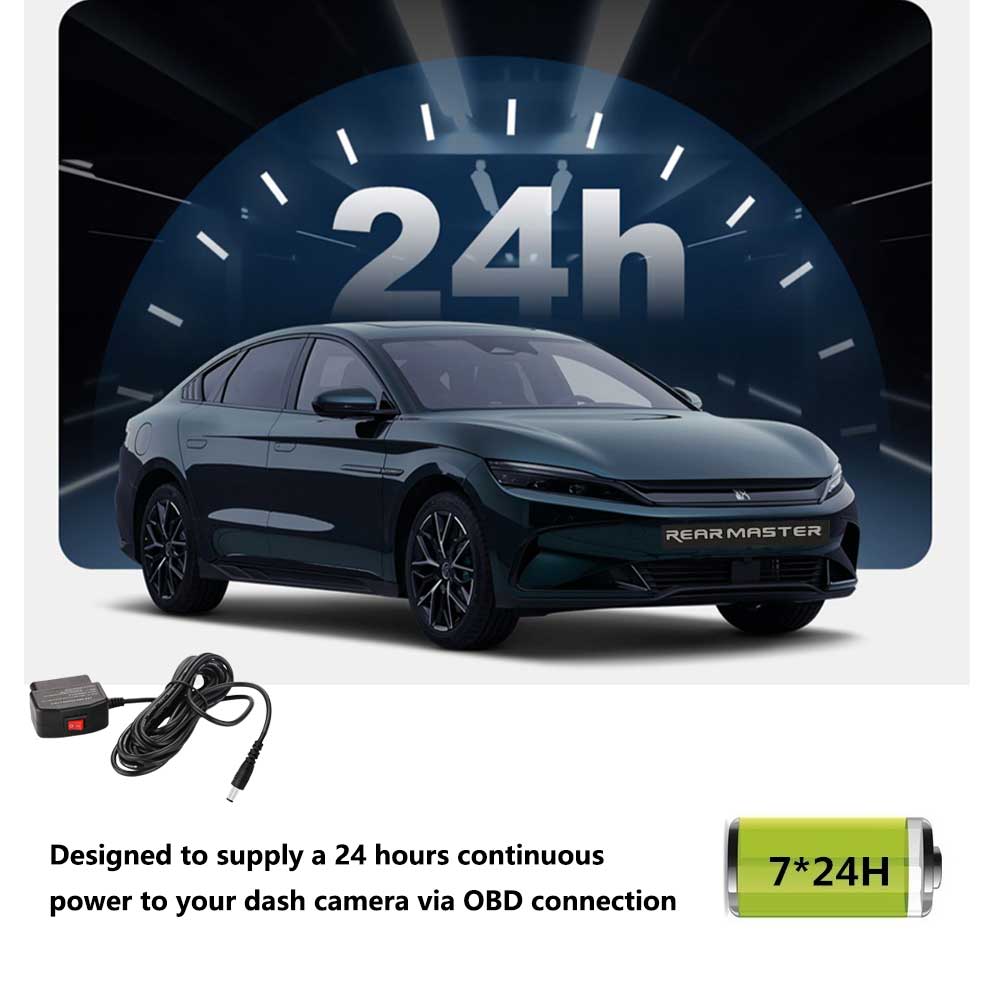 OBD OBD2 Power Cable for Dash Cam Parking Monitor Power Cable with Switch  Button Plug and Play 24 Hours Surveillance/Acc Mode Car OBD Cable 2  Pack【Mini USB】 : : Industrial & Scientific
