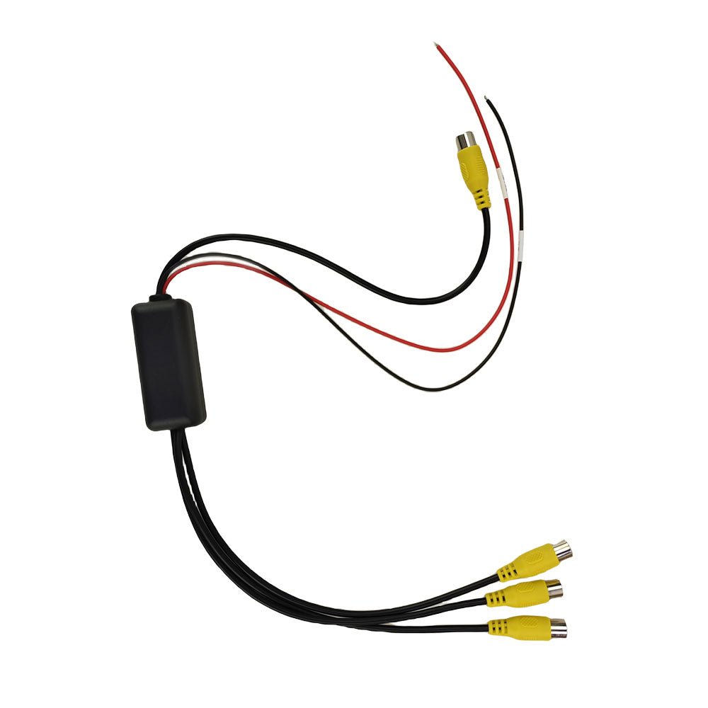 Rearmaster 3-CH Car Video Splitter Signal Distributor for Car Headrest DVD video 1 RCA in 3 RCA out