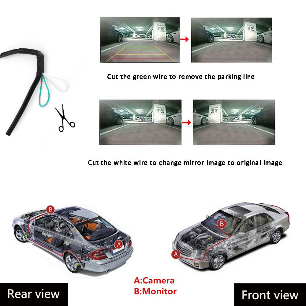 Rearmaster Easy Installation 12V Car Backup Camera and Monitor Kit with RCA connection,Power On/Off Button Integrated in Cigarette Lighter,Two Installations Camera + 4.3 inch Desktop Monitor