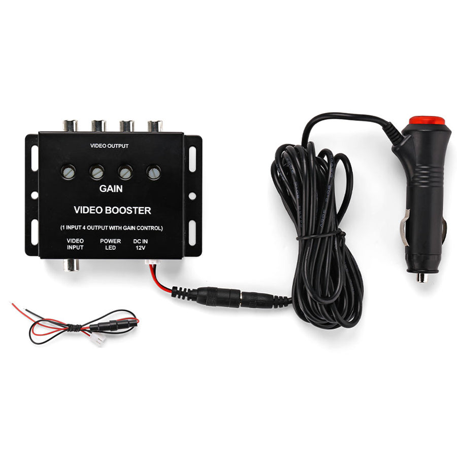 Rearmaster 4-CH Car Video Splitter Signal Distributor for Car Headrest DVD video 1 RCA in 4 RCA out