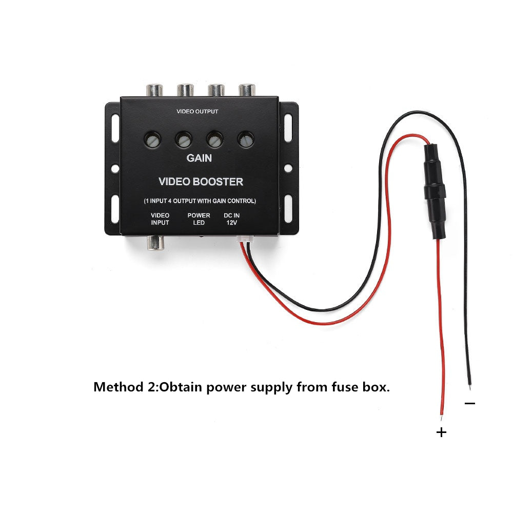 Rearmaster 4-CH Car Video Splitter Signal Distributor for Car Headrest DVD video 1 RCA in 4 RCA out