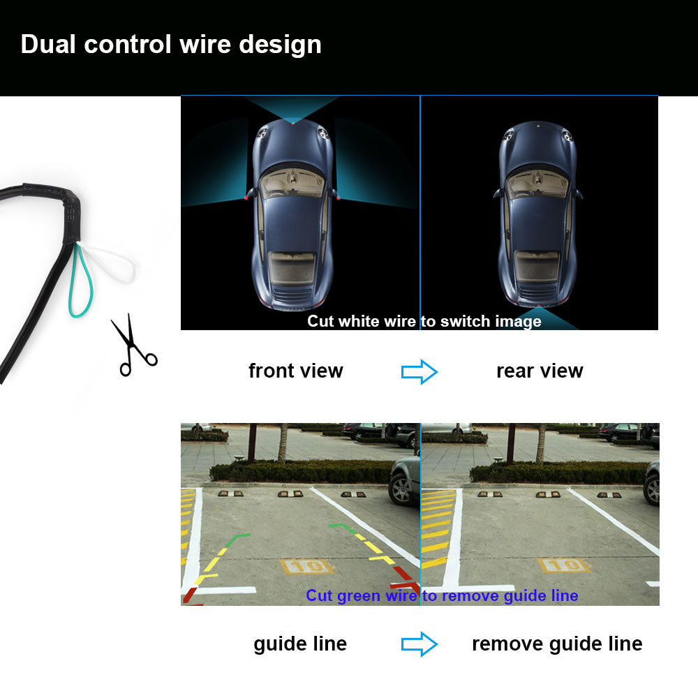 Rearmaster License Plate Camera Support Mirrored/Non-mirrored Switch,Guideline On/Off