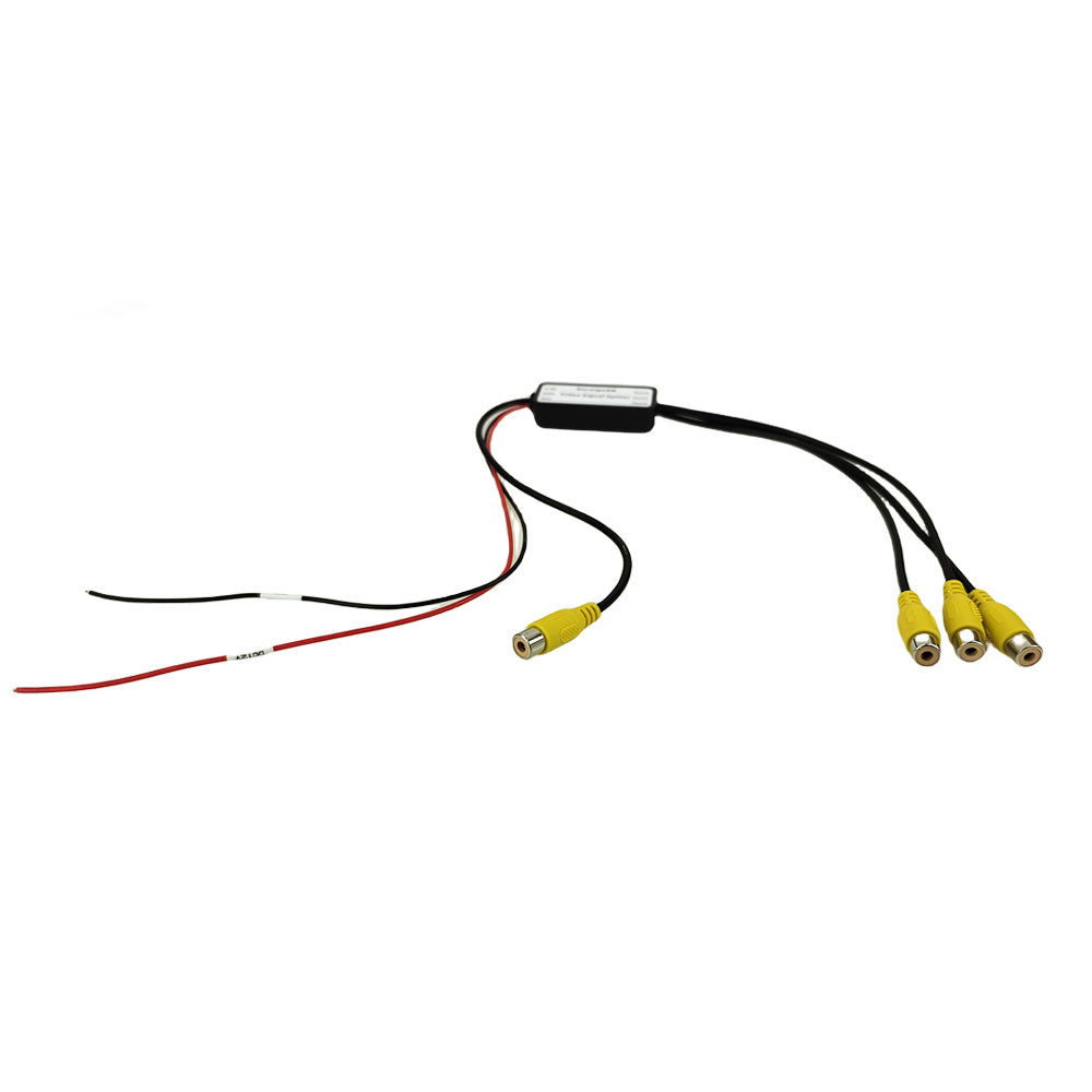 Rearmaster 3-CH Car Video Splitter Signal Distributor for Car Headrest DVD video 1 RCA in 3 RCA out