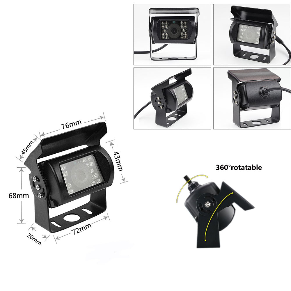 Rearmaster Heavy Duty Backup Camera with 18 LED Night Vison Rear View Camera For Large Vehicles Truck/Trailer/Pickup/RV/Van/Bus/Motor Home/Harveste