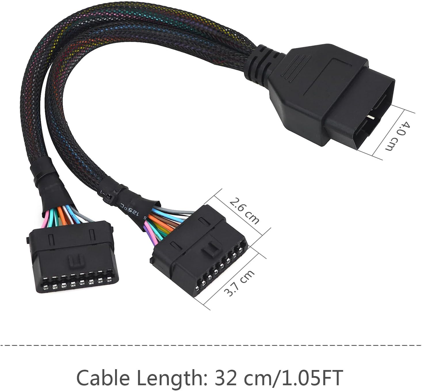 REARMASTER® Harness kit OBD Y Splitter Cable for Honda OBD2 Port,1 Male to 2 Female Extension for GPS Tracker and Automotive Diagnostic Devices
