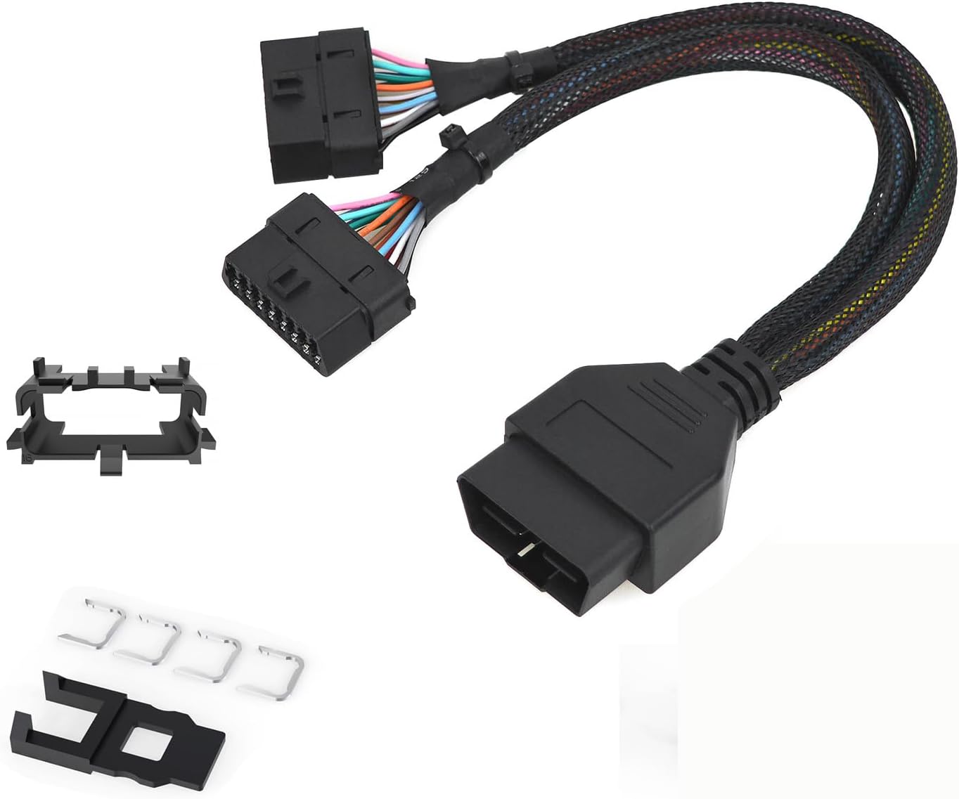 REARMASTER® Harness kit OBD Y Splitter Cable for Audi&Volkswagen& Skoda&SEAT&Cupra OBD2 Port,1 Male to 2 Female Extension for GPS Tracker and Automotive Diagnostic Devices