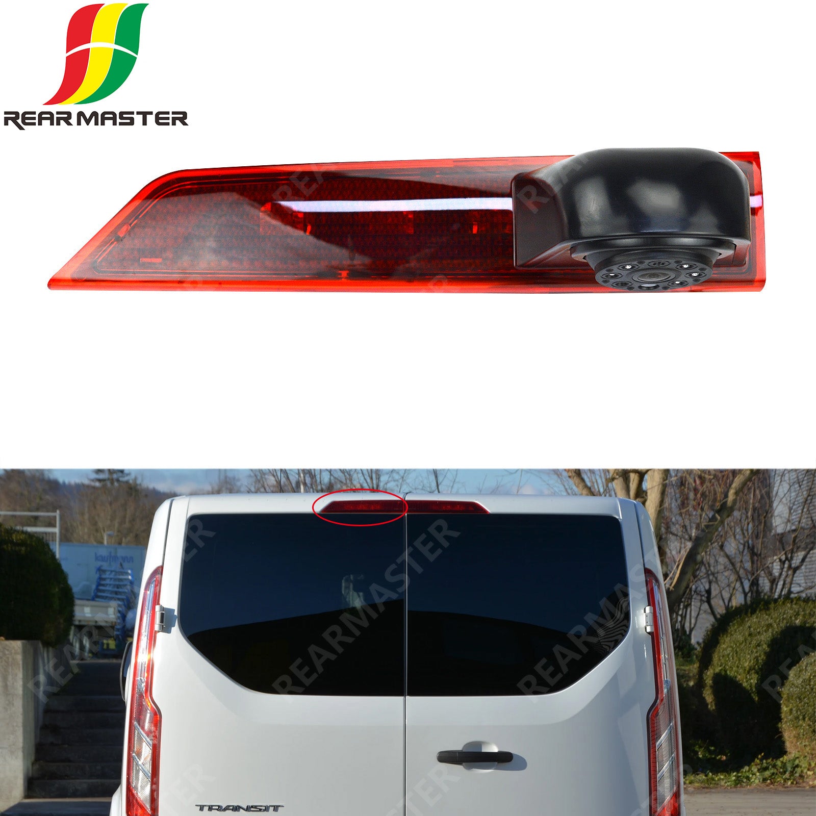 REARMASTER Brake light Reversing Camera For Van Ford Transit Custom (2016-On) With LED Light
