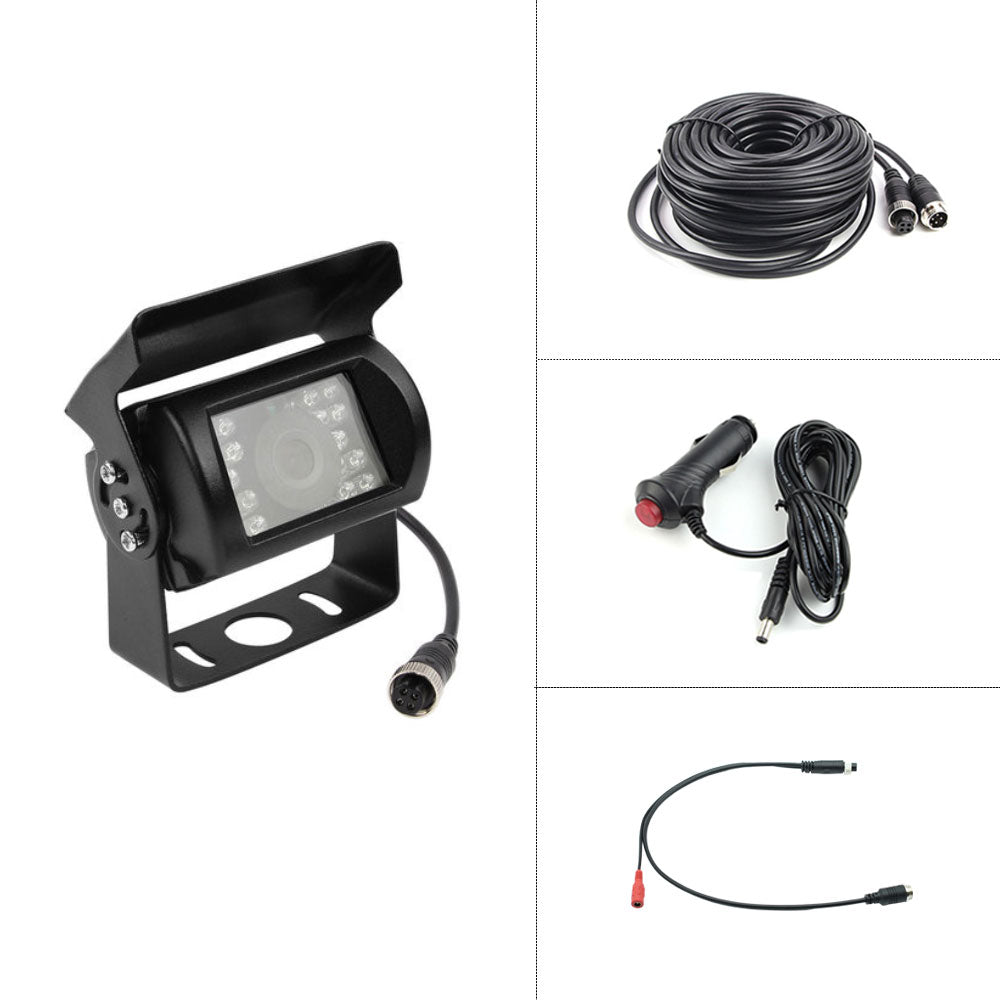 Rearmaster Heavy Duty Backup Camera with 18 LED Night Vison Rear View Camera For Large Vehicles Truck/Trailer/Pickup/RV/Van/Bus/Motor Home/Harveste