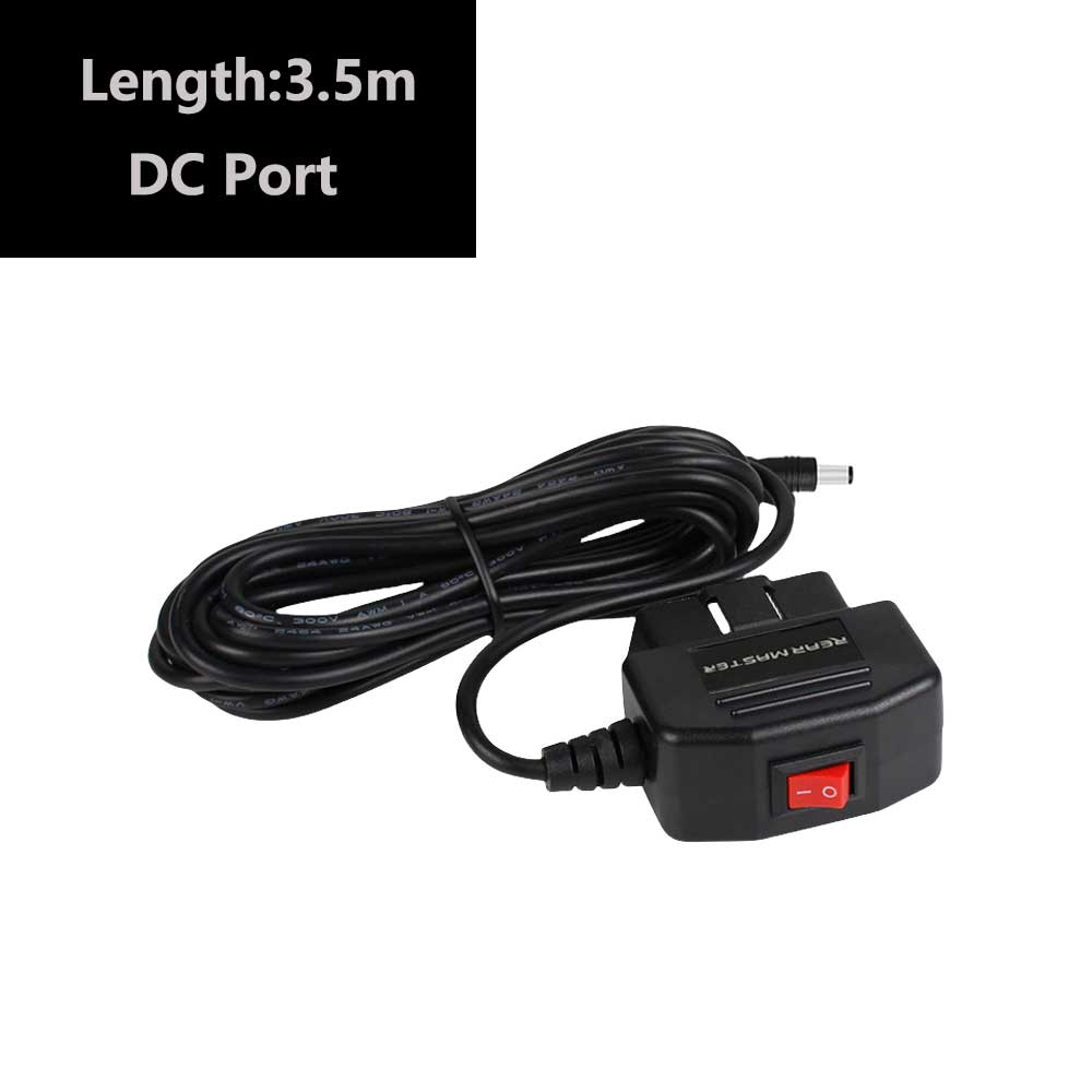 Rearmaster  OBD Power Cable for Dash Camera,24 Hours Surveillance / Acc Mode with Switch Button(DC Port)