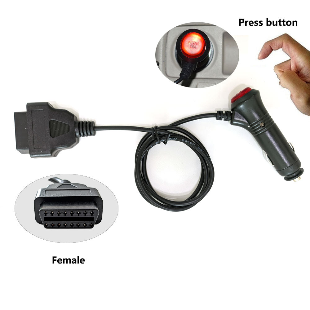 Rearmaster Vehicle Cigar Lighter to OBD Female Adaptor Cable for GPS Tracker and Automotive Diagnostic Devices