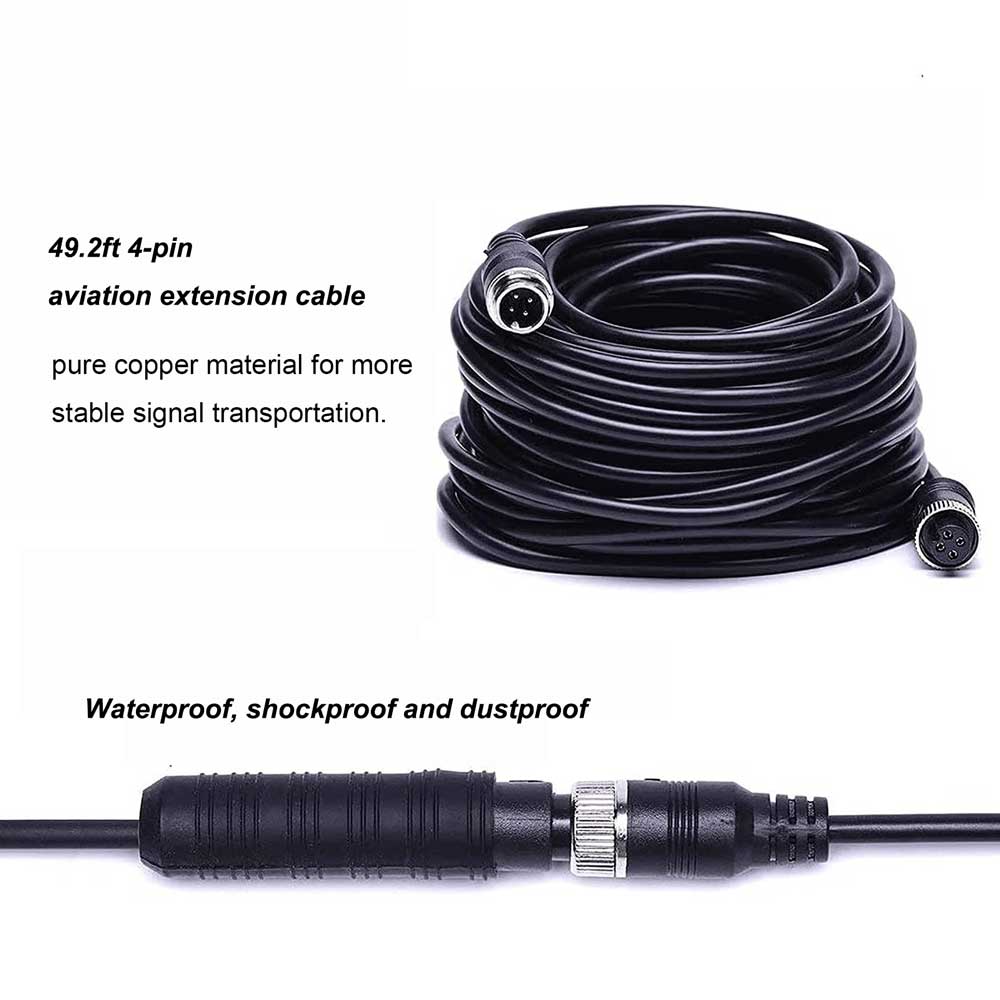 Rearmaster Backup Camera Kit,7 Inch Monitor Screen With 18 LED Night Vison Rear View Camera For Large Vehicles Truck/Trailer/Pickup/RV/Van/Bus/Motor Home/Harveste