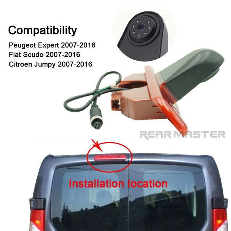 REARMASTER Brake Light Rear View Camera Replacement For Citroen Jumpy, Peugeot Expert, Toyota Proace 2007-2016