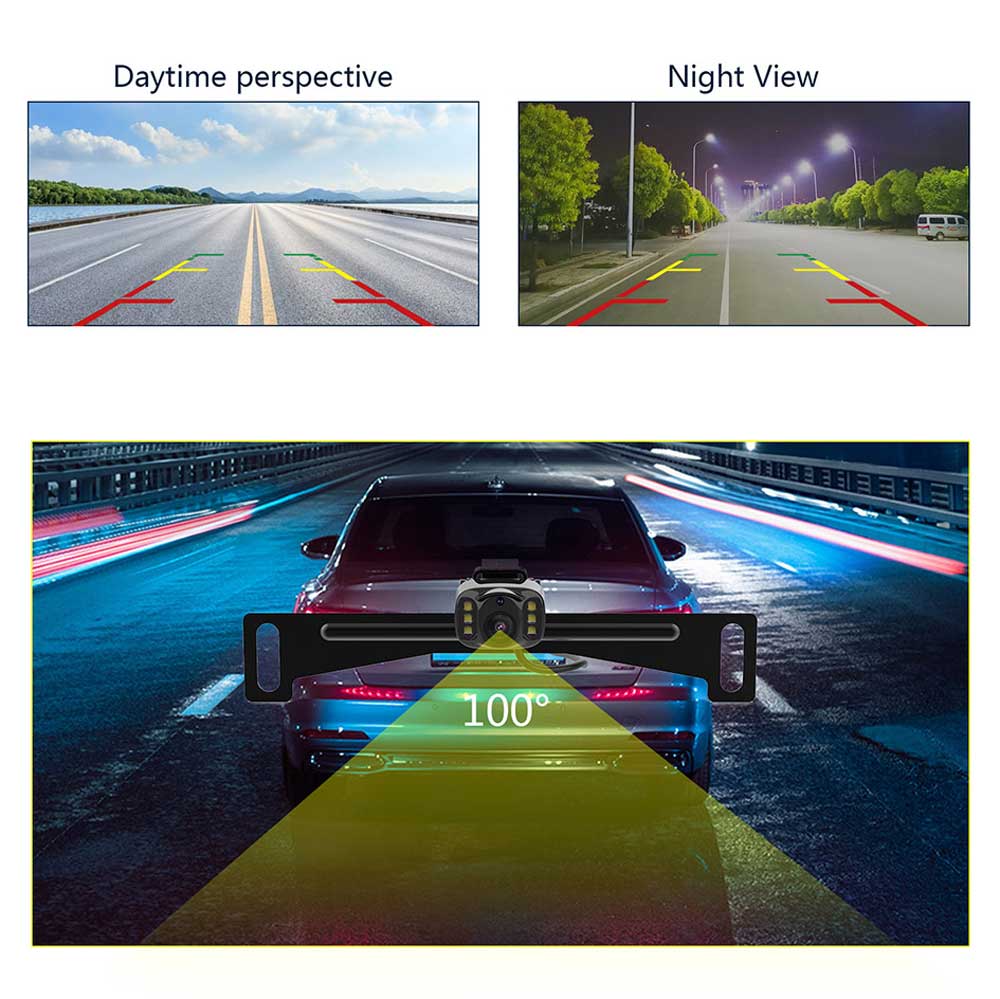 Rearmaster License Plate Camera Support Mirrored/Non-mirrored Switch,Guideline On/Off