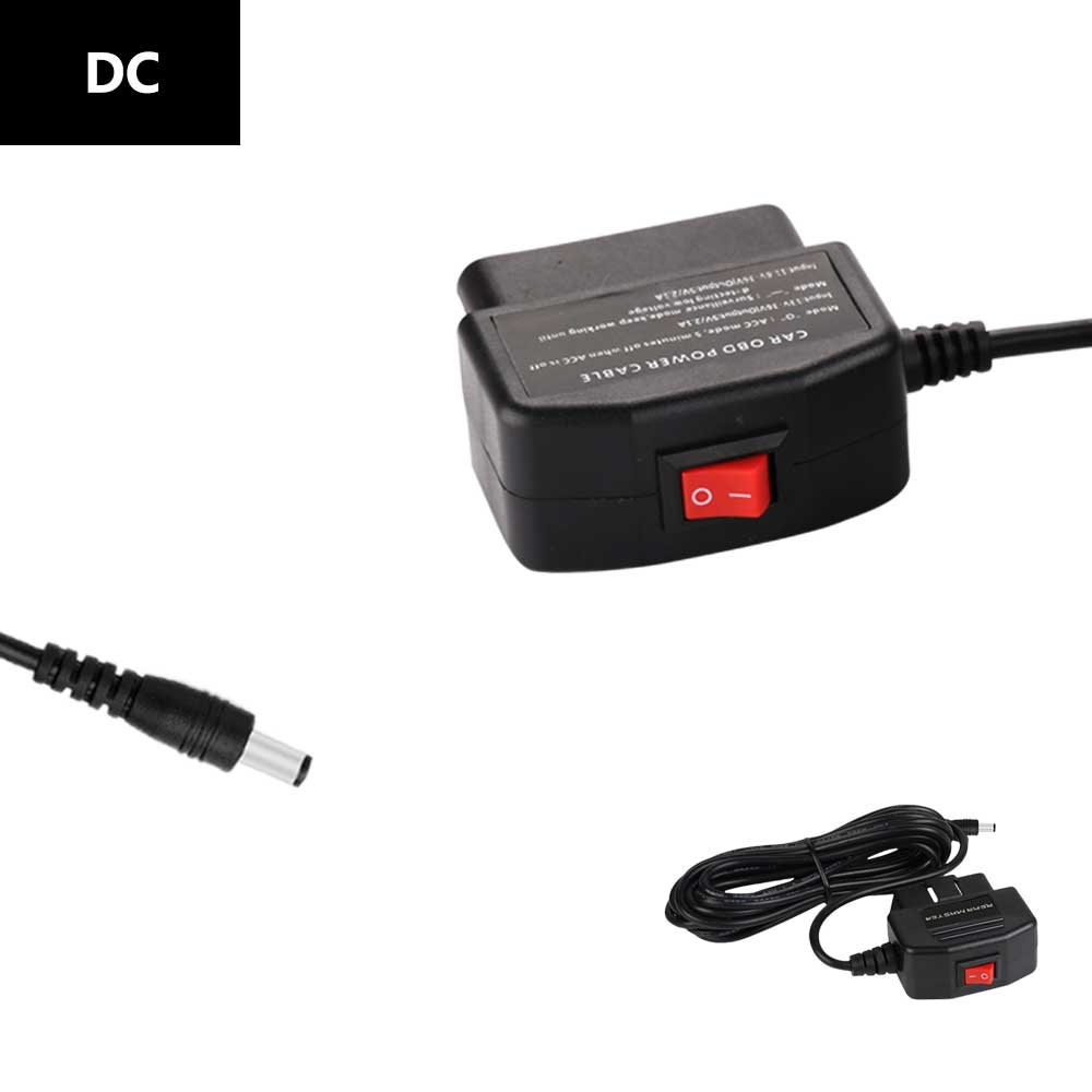 Rearmaster  OBD Power Cable for Dash Camera,24 Hours Surveillance / Acc Mode with Switch Button(DC Port)