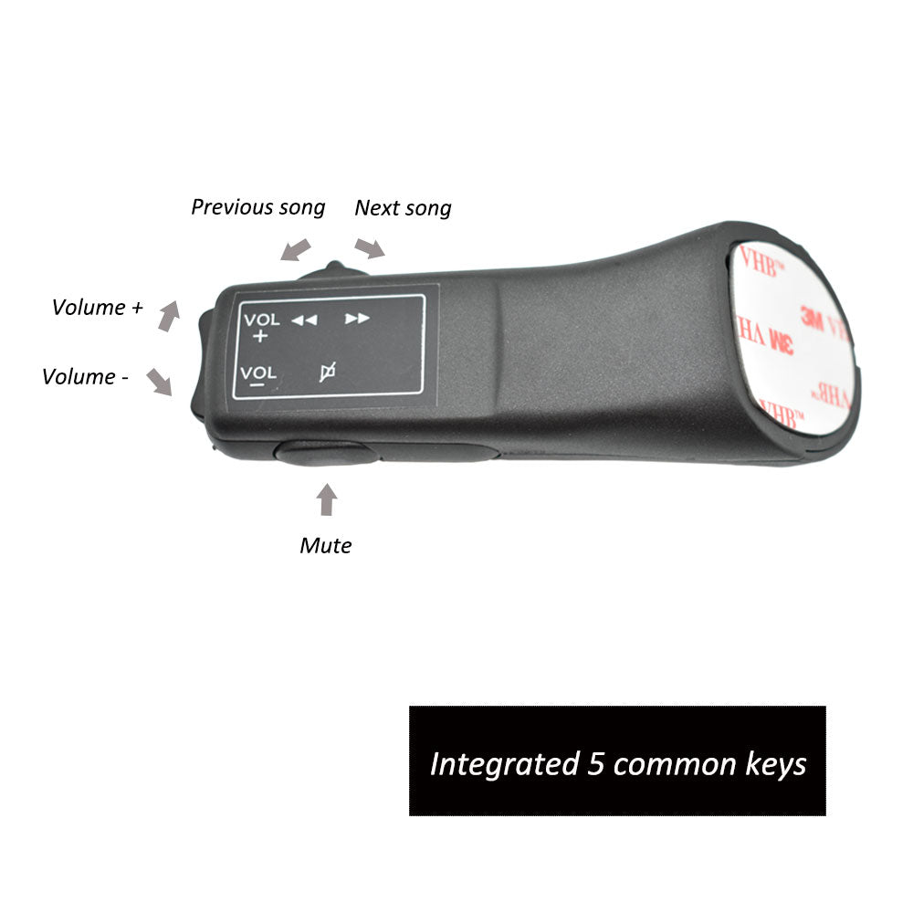 Rearmaster Steering Wheel Mounted Control, Universal for Universal Car Stereo DVD Player GPS Navigation System with Key Learning Function