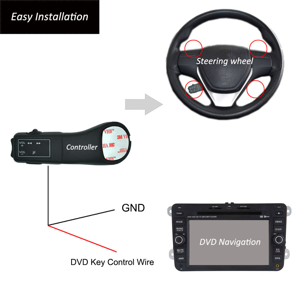 Universal Auto Lenkrad-Controller Auto Navigation DVD Lenkung