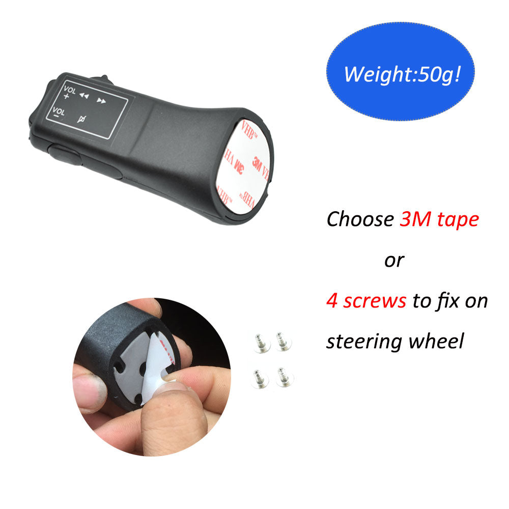 Rearmaster Steering Wheel Mounted Control, Universal for Universal Car Stereo DVD Player GPS Navigation System with Key Learning Function