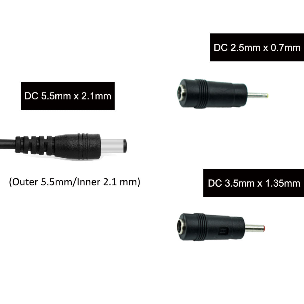 REARMASTER® 12V/24V Car Cigarette Lighter Power Supply Adapter Male Plug  Extension Cable with Switch Button DC 5.5mm x 2.1mm/DC 2.5mm x 0.7mm/DC  3.5mm