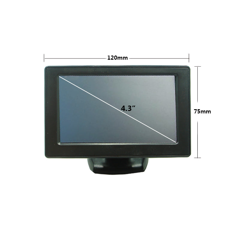 Rearmaster 4.3” car monitor for backup camera,2 RCA video inputs, 160°adjustable  bracket,support PAL/NTSC
