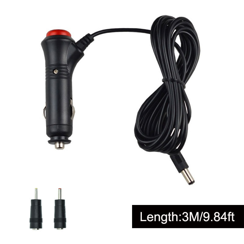 Rearmaster 12V/24V Car Charger Cigarette Lighter Power Supply Adapter Male Plug Extension Cable with Switch Button