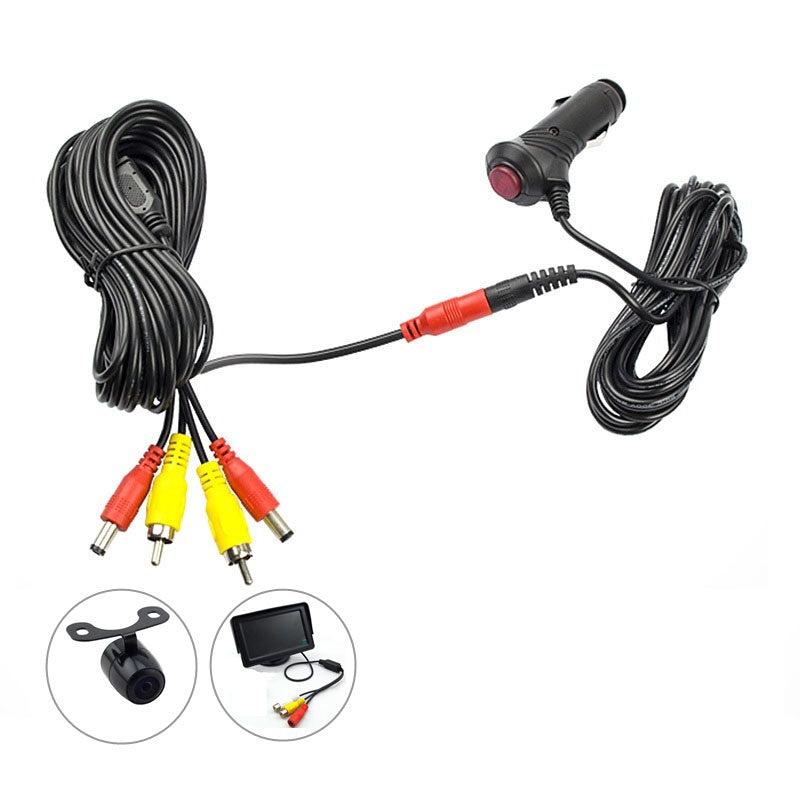 Rearmaster  12V/24V Cigarette Lighter Power Supply Kit for Car Rear View Camera and Monitor with RCA Connection